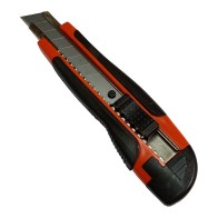 Cutter à verrouillage automatique avec poignée en élastomère antidérapante, 18 mm