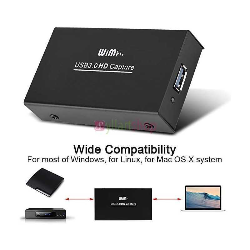 Boitier de capture vidéo Wimi EC288 USB 3.0 vers HDMI 1080p HD Boitier de capture vidéo Wimi EC288 USB 3.0 vers HDMI 1080p HD