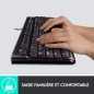 Clavier filaire Logitech K120 original résistant aux éclaboussures - AZERTY, Français Clavier filaire Logitech K120 original résistant aux éclaboussures - AZERTY, Français