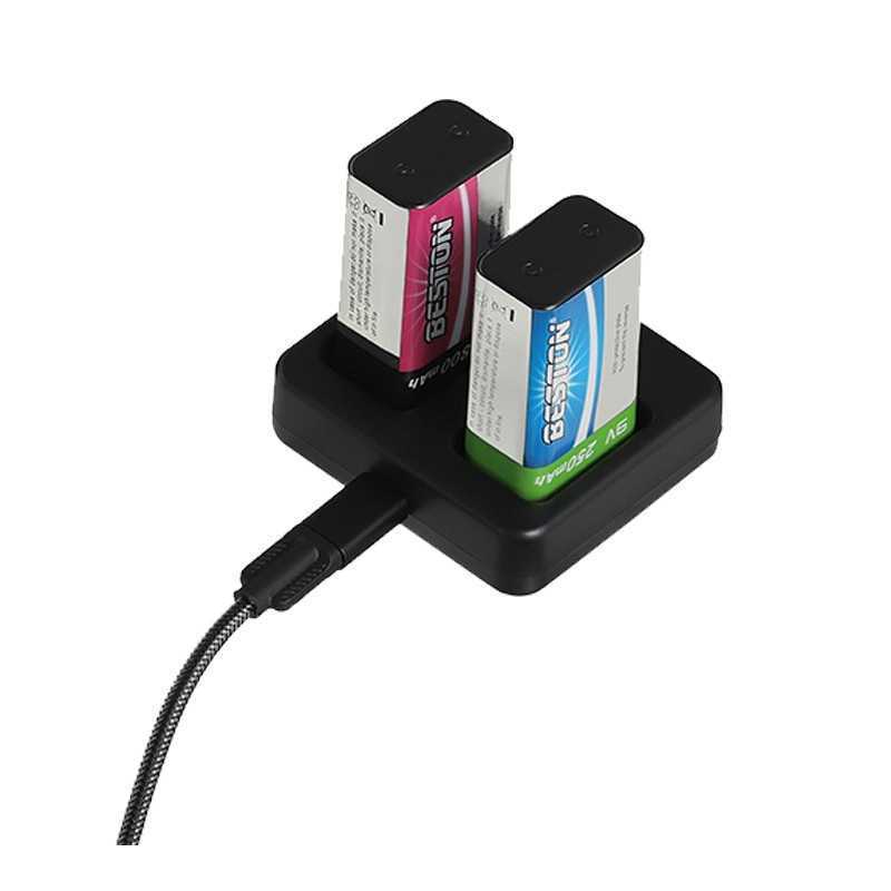 Chargeur de batterie Beston BST-M7005 pour batterie de taille 9V avec 2 piles