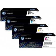 Cartouche Toner HP 305A Noir Bleu Rouge Jaune