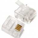 Lot de 100 Connecteurs RJ11 Mâles Kuwes | Haute Qualité pour Câble Téléphonie & ADSL