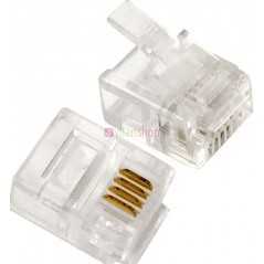 Lot de 100 Connecteurs RJ11 Mâles Kuwes | Haute Qualité pour Câble Téléphonie & ADSL
