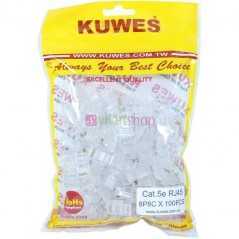 Lot de 100 Connecteurs RJ11 Mâles Kuwes | Haute Qualité pour Câble Téléphonie & ADSL