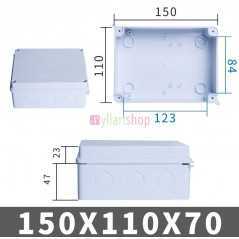 Boîtier d'interrupteur IP67/IP65 ABS 150x150x70