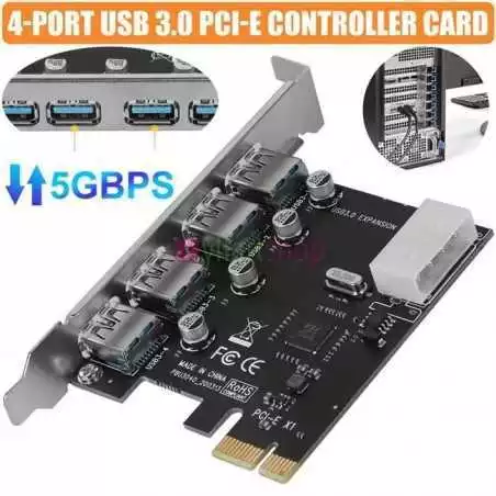 Carte d’extension USB 3.0 PCI-E Extender Board 4 Ports