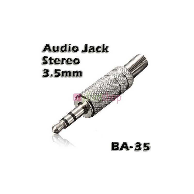 Prise casque audio stéréo argent fer 3,5 mm connecteur 3 lignes à souder BA-35