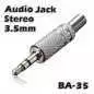Prise casque audio stéréo argent fer 3,5 mm connecteur 3 lignes à souder BA-35