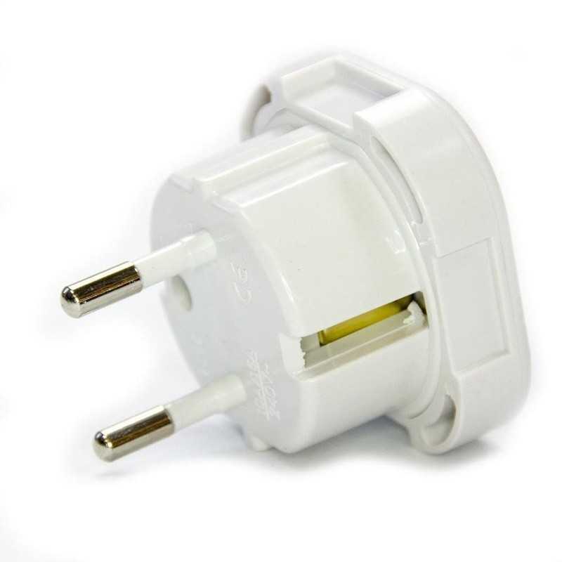 Adaptateurs de Voyage Blanc connecteur 2 Broches UK vers EU Adaptateurs de Voyage Blanc connecteur 2 Broches UK vers EU