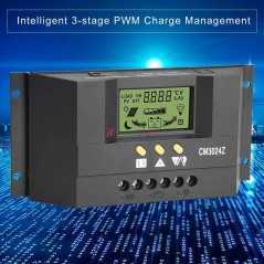 Contrôleur de Charge Solaire Intelligent CM3024Z | 30A, 12V/24V, PWM, Double USB