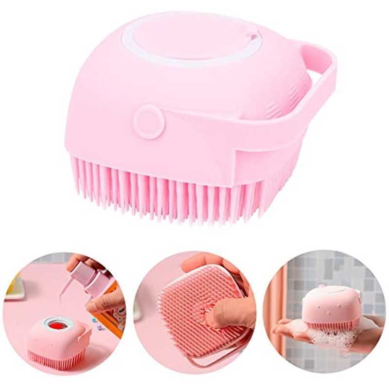 Brosse de bain douce en silicone avec distributeur de shampoing réutilisable Gommage doux Massage Exfoliation de la peau Corps Brosse de bain douce en silicone avec distributeur de shampoing réutilisable Gommage doux Massage Exfoliation de la peau Corps