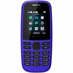 Téléphone Nokia 105 Dual SIM Bleu 2G Dual SIM - RAM 4 Mo - Ecran 1.77" 128x160 pixels - 4 Mo - 800mAh