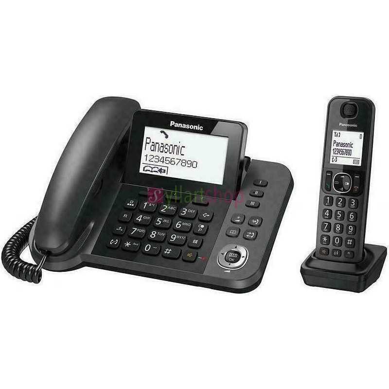 Téléphone DECT Panasonic KX-TGF310, Haut-parleur, 100 entrées, Identification de l'appelant, Noir