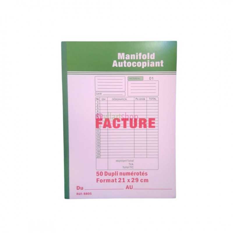 Facture 50 dupli numérotés format A4 21x29cm Facture 50 dupli numérotés format A4 21x29cm
