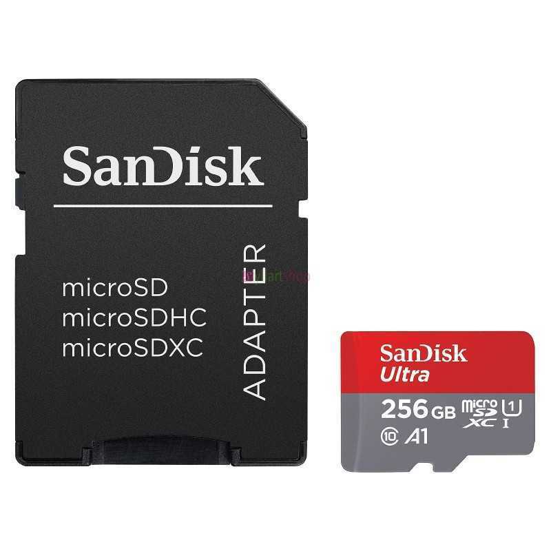 Carte Mémoire SanDisk Ultra microSDXC | 256 Go - 150 Mo/s UHS-I + Adaptateur