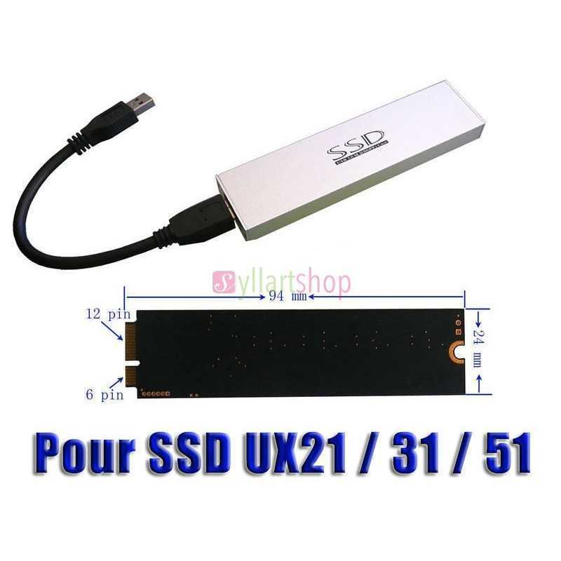 Boitier Externe SSD de PC Asus Zenbook UX21 UX31 UX51 Boitier Externe SSD de PC Asus Zenbook UX21 UX31 UX51