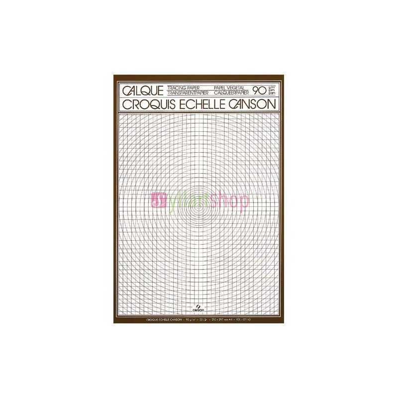 Papier calque CANSON croquis échelle 50 feuilles 90g A3 Papier calque CANSON croquis échelle 50 feuilles 90g A3