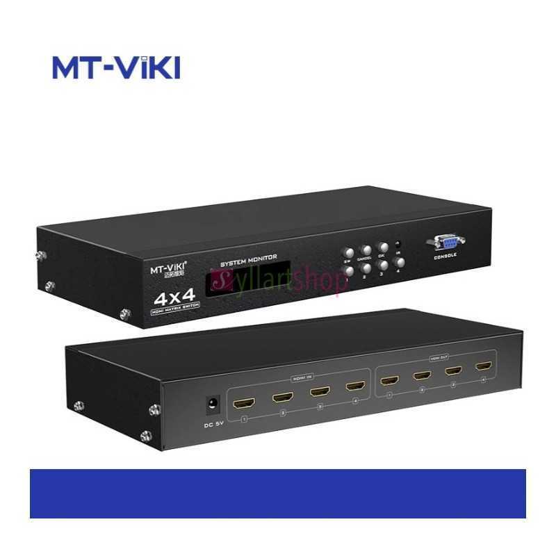 Commutateur matriciel 4 entées et 4 sorties avec 4k MT-VIKI MT-HD414