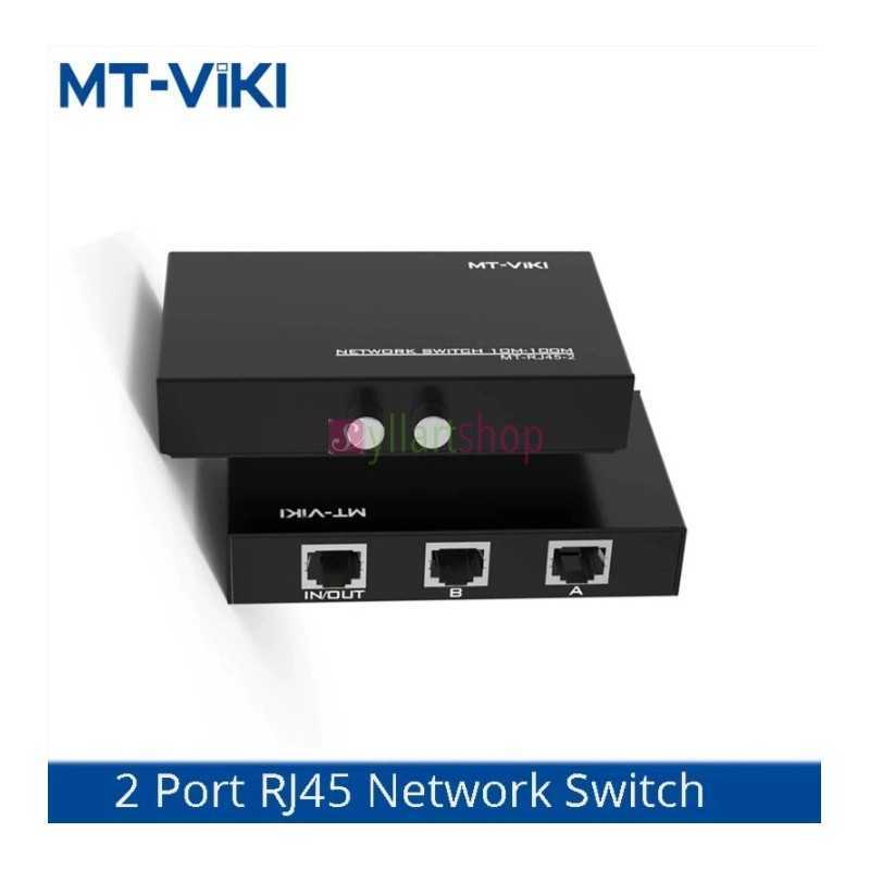 Commutateur de Partage Réseau MT-VIKI MT-RJ45-2 | 2 Ports RJ45 | Partage Manuel | Non Alimenté