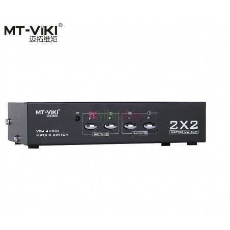 Switch matriciel Audio et vidéo VGA 2 entrées 2 sorties 2x2 avec télécommande MT-VIKI MT-VT212