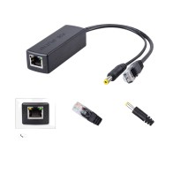Splitter Poe 10/100 Mbps 12 V/1 A 5,5 x 2,1 mm DC IEEE 802.3af conforme pour caméra CCTV