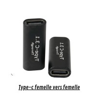 Adaptateur Coupleur USB Type-C Femelle vers Femelle | Charge & Données