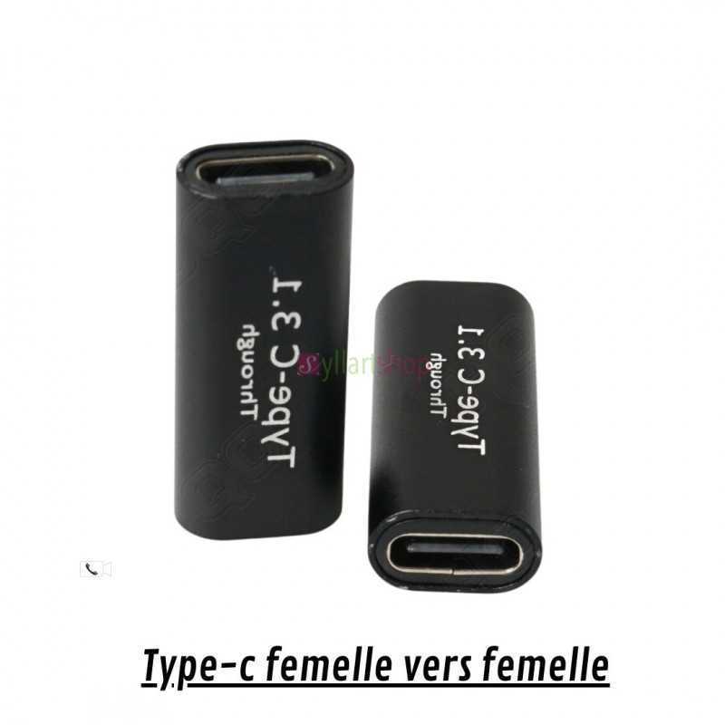 Adaptateur Coupleur USB Type-C Femelle vers Femelle | Charge & Données