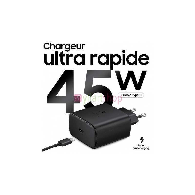 Chargeur secteur SAMSUNG Ultra rapide 45W Noir + cable