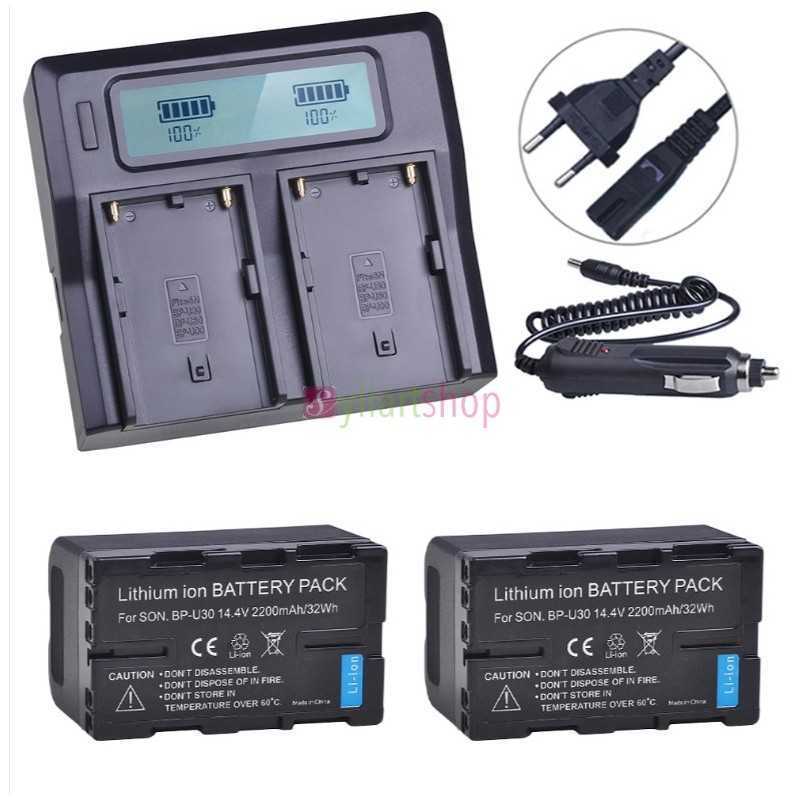 Double Chargeur Rapide LCD BP-U60 BP-U30 | Sony PMW-100, PMW-150, PMW-200
