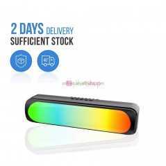 Haut Parleur Portable Sans Fil Bluetooth 5.0 / Lumière RVB / Rechargeable / Super Bass / Radio FM / Fente TF / AUX