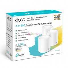 Répétiteur TP-LINK Deco X20 (x 3) sans fil Dual-Band Wi-Fi 6 AX1800 (AX1201 + AX574) Mesh avec 2 ports LAN/WAN Gigabit Ethernet