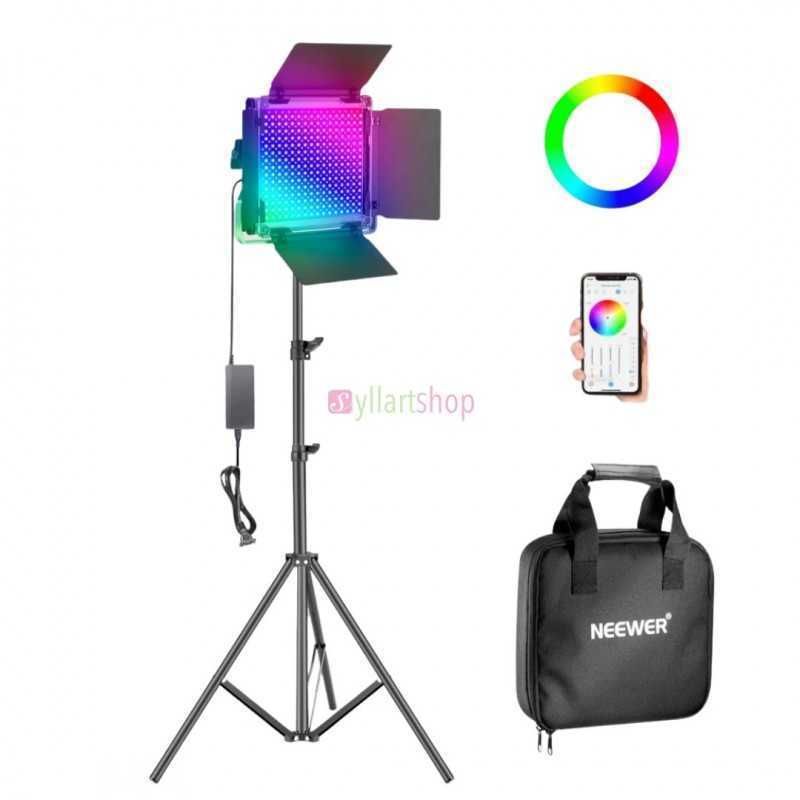 Panneau LED Multicolore Neewer 660 RGB avec Trépied Panneau LED Multicolore Neewer 660 RGB avec Trépied
