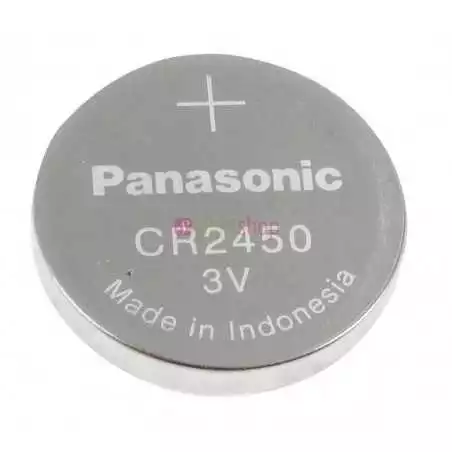 Pile Panasonic CR2450, lithium, 3 volts (nom.), 620 mAh
