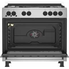 Cuisinière Beko 5 feux GG15114DX 60x60cm pose libre (Gaz, 90 cm)