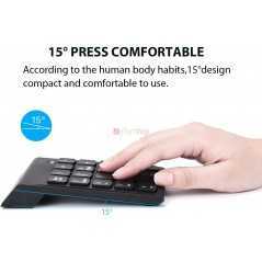 Clavier sans fil pavé numerique à 18 touches, avec récepteur mini USB 2,4 G pour PC surface Pro Noir