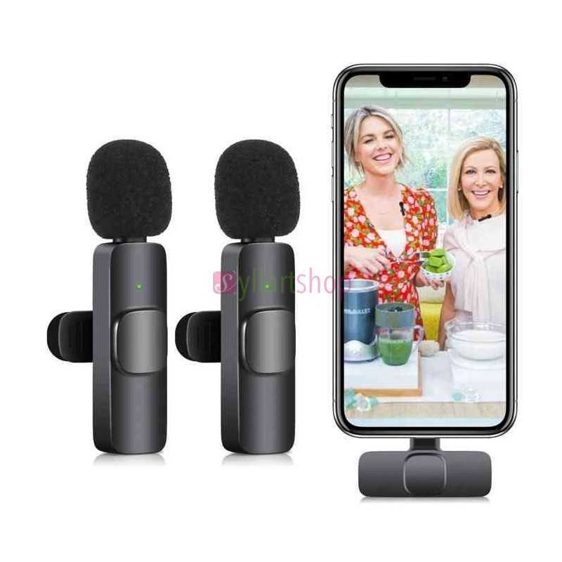 Microphone Lavalier sans fil double K11 pour Iphone