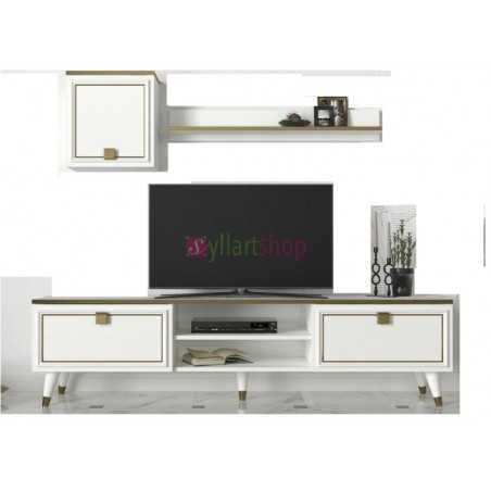 Ensemble meuble TV grew blanc marbre 1.80m T808/B808