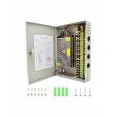 Boitier d'Alimentation Professionnel DC 12V 30A | 18 Canaux pour Vidéosurveillance et LED