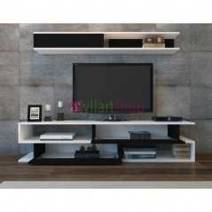Ensemble meuble TV sims marron blanc T908 1.80M