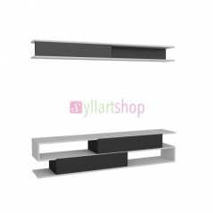 Ensemble meuble TV sims marron blanc T908 1.80M