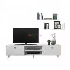 Ensemble meuble TV sims marron blanc T908 1.80M