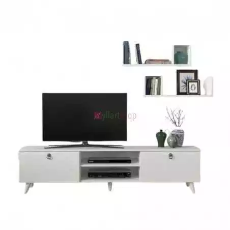 Ensemble meuble TV sims marron blanc T908 1.80M