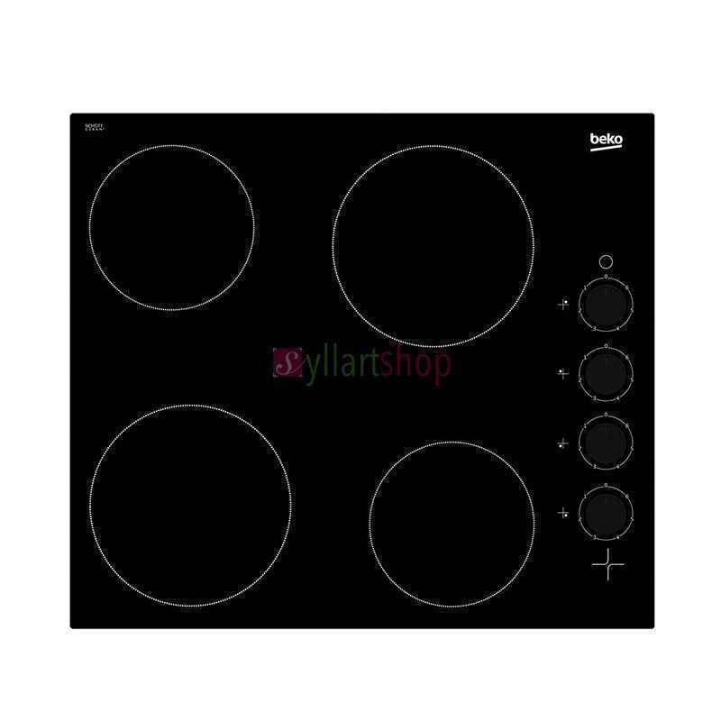 Table de cuisson encastrée Beko HIC 64100 60cm Vitrocéramique 4 zones vitrocéramique Table de cuisson encastrée Beko HIC 64100 60cm Vitrocéramique 4 zones vitrocéramique