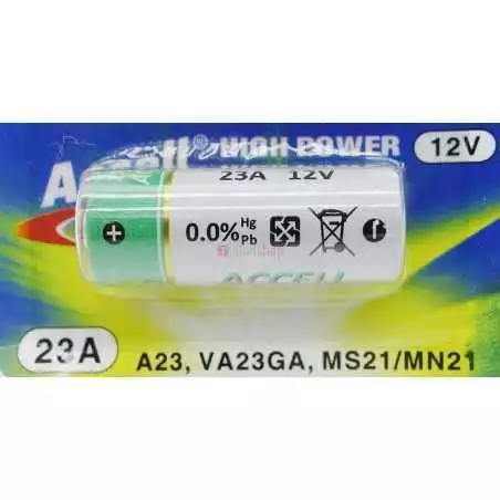 Pile alcaline Accell 12V-23A (compatible A23 23AE LRV8-1BP MN221 V23GA 181A 3LR50)