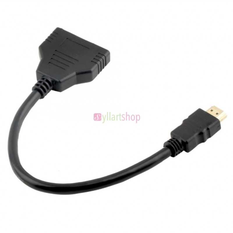 Adaptateur de câble HDMI répartiteur 1.4B mâle vers femelle 1 entrée 2 sorties Adaptateur de câble HDMI répartiteur 1.4B mâle vers femelle 1 entrée 2 sorties