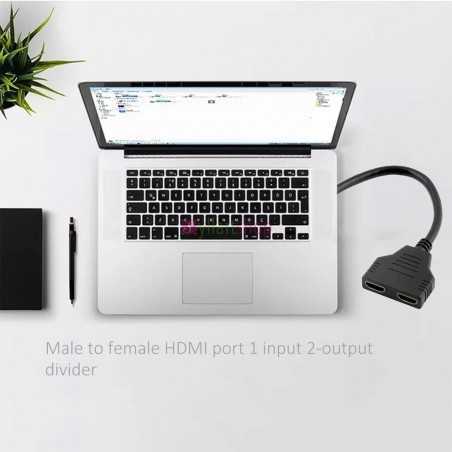 Adaptateur de câble HDMI répartiteur 1.4B mâle vers femelle 1 entrée 2 sorties