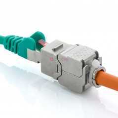 Prise de module trapézoïdale blindée réseau RJ45 180 degrés FTP Cat6a