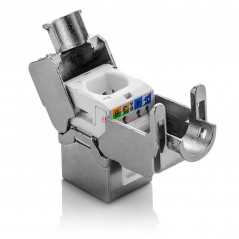 Module Keystone RJ45 CAT6A FTP 180° | Blindé pour Réseaux 10 Gigabit