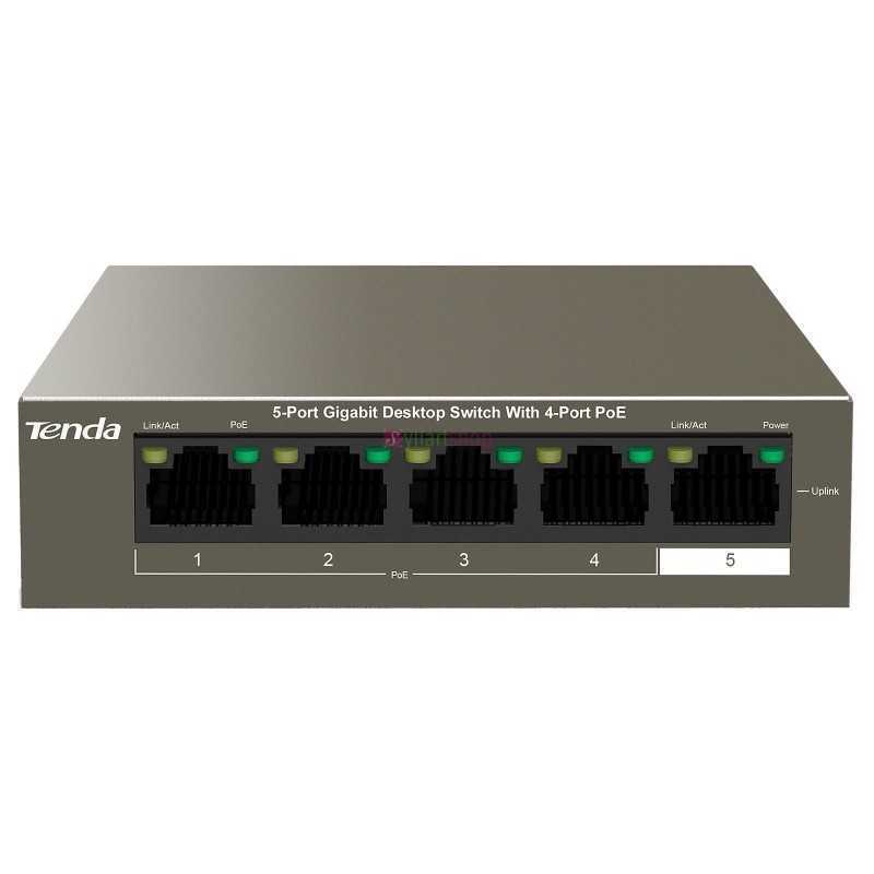 Switch TENDA TEG1105P-4-63W | 5 Ports Gigabit | 4 Ports PoE+ | Budget 63W | Non Géré