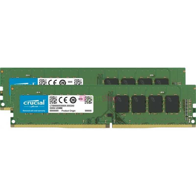 Barette memoire Crucial 32 Go (2 x 16 Go) DDR4-3200 UDIMM pour ordinateur bureau Barette memoire Crucial 32 Go (2 x 16 Go) DDR4-3200 UDIMM pour ordinateur bureau